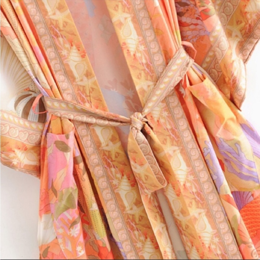 #91 🌸CLOSEOUT FIRM New! Mermaid Gypsy Boho Floral Kimono Duster Robe - Picture 6 of 9